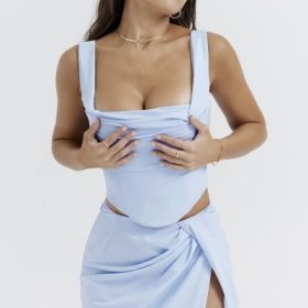 Una Soft Blue Corset - Image 7