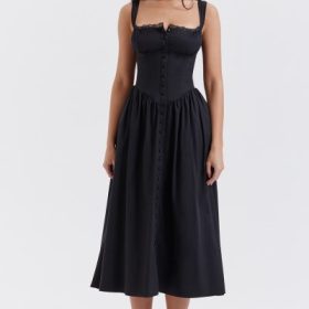Tatiana Black Midi Sundress - Image 5