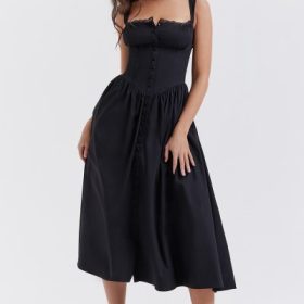 Tatiana Black Midi Sundress - Image 7
