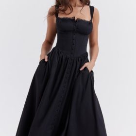 Tatiana Black Midi Sundress - Image 8