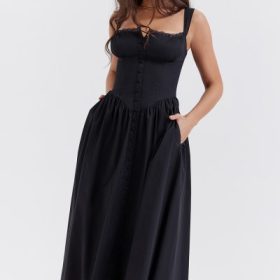Tatiana Black Midi Sundress - Image 9