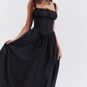 Tatiana Black Midi Sundress - Image 12