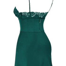 Soraya Forest Satin Slip Dress - Image 3