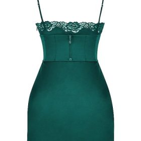 Soraya Forest Satin Slip Dress - Image 4