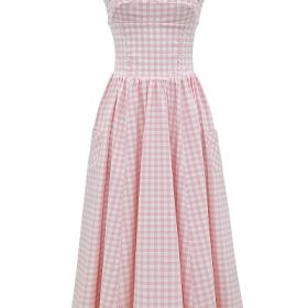 Vivien Strawberry Shortcake Gingham Midi Sundress - Image 2