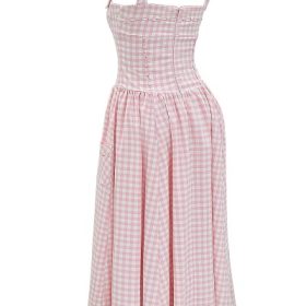 Vivien Strawberry Shortcake Gingham Midi Sundress - Image 3