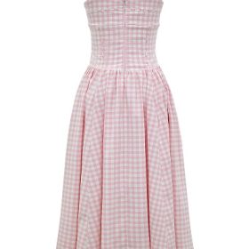 Vivien Strawberry Shortcake Gingham Midi Sundress - Image 4