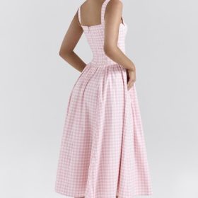Vivien Strawberry Shortcake Gingham Midi Sundress - Image 10