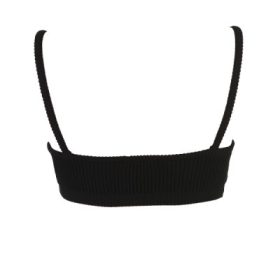 Mischa Black Ribbed Knit Bralette - Image 4