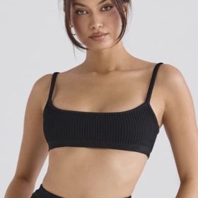 Mischa Black Ribbed Knit Bralette - Image 6
