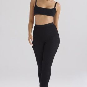 Mischa Black Ribbed Knit Bralette - Image 7