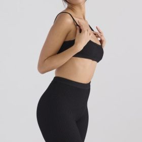 Mischa Black Ribbed Knit Bralette - Image 10