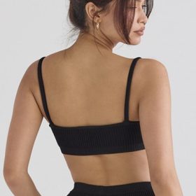 Mischa Black Ribbed Knit Bralette - Image 11