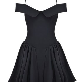 Elida Black Off Shoulder Mini Dress - Image 2