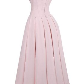 Lady Ballerina Pink Strapless Midi Dress - Image 3