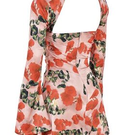Toira Rose Print Draped Corset Dress - Image 3