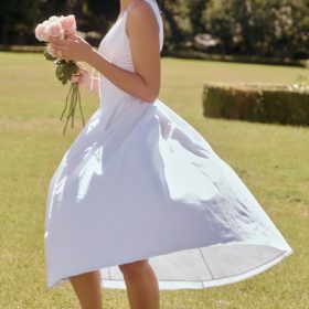 Emmelina White Cotton Corset Sundress - Image 13