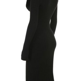 Raine Black Faux Fur Trim Dress - Image 3