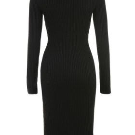 Raine Black Faux Fur Trim Dress - Image 4