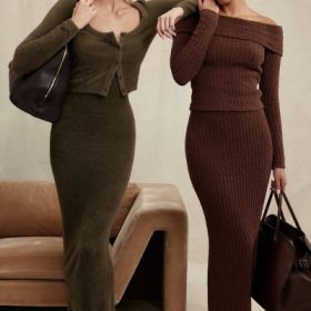 Saffron Chocolate Soft Boucle Knit Top