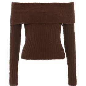 Saffron Chocolate Soft Boucle Knit Top - Image 2