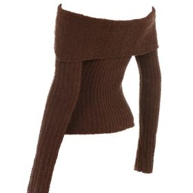 Saffron Chocolate Soft Boucle Knit Top - Image 3