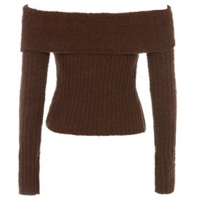 Saffron Chocolate Soft Boucle Knit Top - Image 4