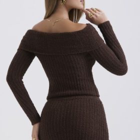 Saffron Chocolate Soft Boucle Knit Top - Image 11