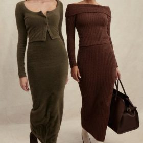 Saffron Chocolate Soft Boucle Knit Top - Image 13