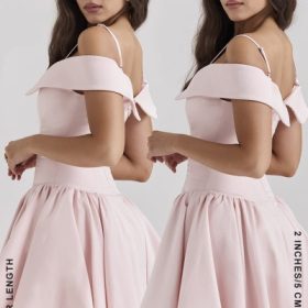 Elida Ballerina Pink Off Shoulder Mini Dress