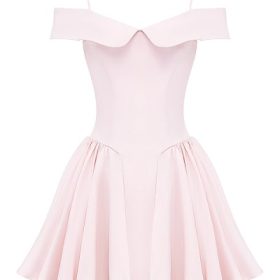 Elida Ballerina Pink Off Shoulder Mini Dress - Image 2