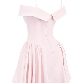 Elida Ballerina Pink Off Shoulder Mini Dress - Image 3