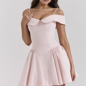 Elida Ballerina Pink Off Shoulder Mini Dress - Image 5