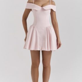 Elida Ballerina Pink Off Shoulder Mini Dress - Image 7