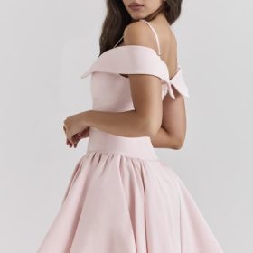 Elida Ballerina Pink Off Shoulder Mini Dress - Image 12