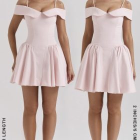 Elida Ballerina Pink Off Shoulder Mini Dress - Image 16