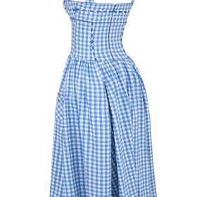 Vivien Regatta Blue Gingham Midi Sundress - Image 3