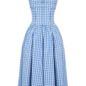 Vivien Regatta Blue Gingham Midi Sundress - Image 4