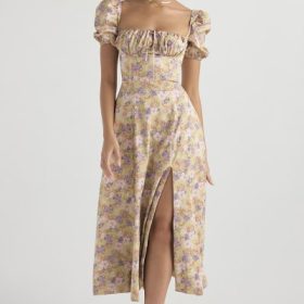 Tallulah Peony Print Puff Sleeve Midi Sundress - Image 6