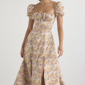 Tallulah Peony Print Puff Sleeve Midi Sundress - Image 7