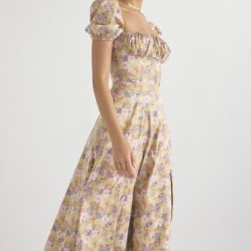 Tallulah Peony Print Puff Sleeve Midi Sundress - Image 9