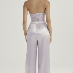 Alivia Grey Satin Trousers - Image 11