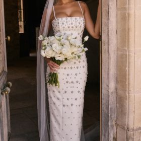 Martine Ivory Embellished Corset Wedding Gown - Image 5