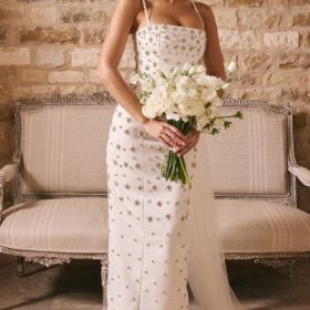 Martine Ivory Embellished Corset Wedding Gown - Image 11