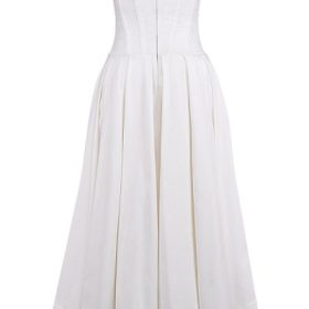 Lady White Strapless Midi Dress - Image 4
