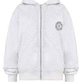 Mirage Light Grey Marl Zip Through Hoodie - Image 2
