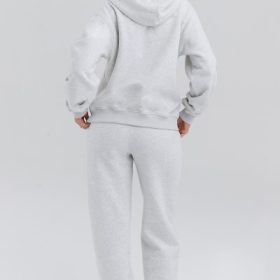 Mirage Light Grey Marl Zip Through Hoodie - Image 10