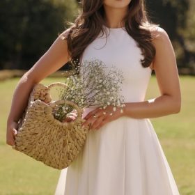 Claretta White Pleated Cotton Mini Dress - Image 5
