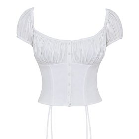 Kitty White Gathered Top - Image 2