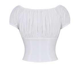 Kitty White Gathered Top - Image 4